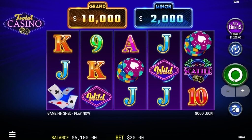 Ekranın alt kısmında $5,100.00 bakiye ve $20.00 bahis miktarı gösterilmektedir.